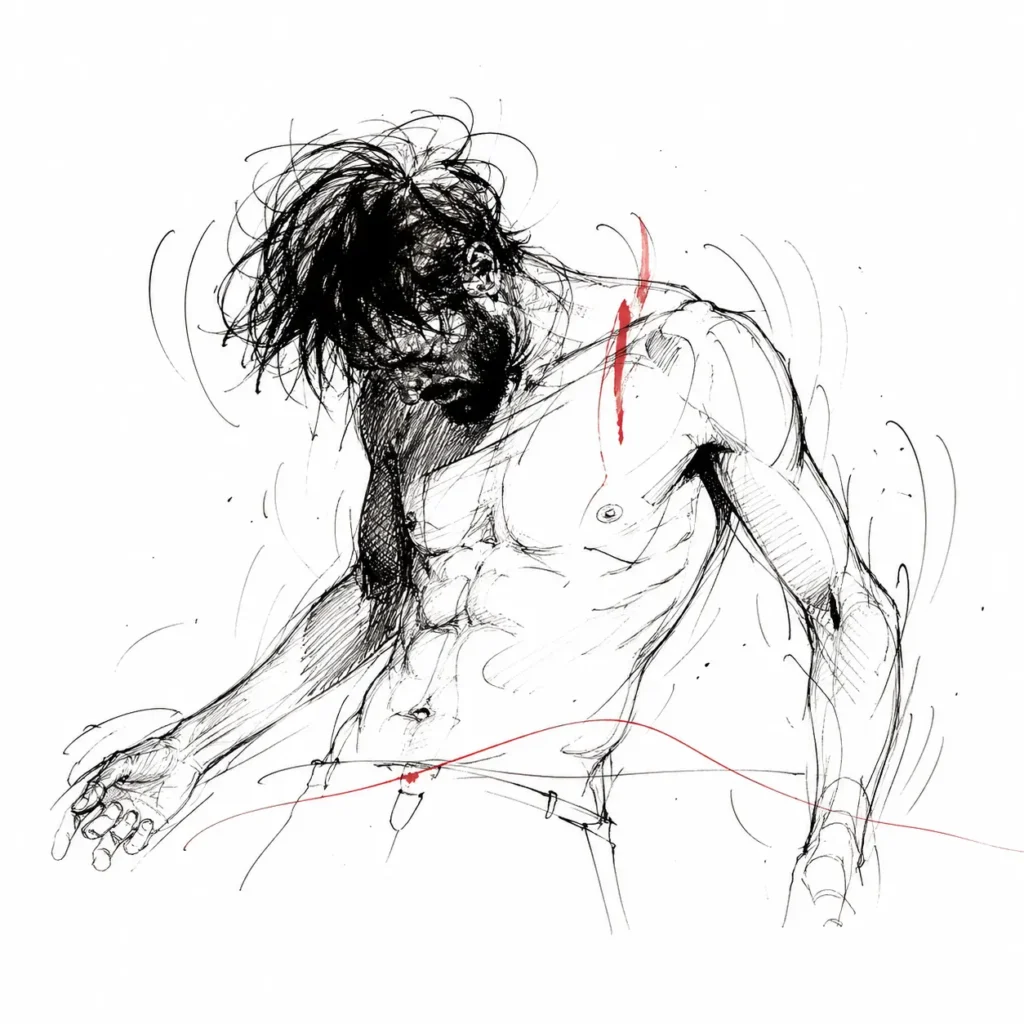 man performing somatic shaking